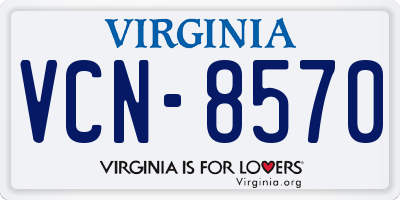 VA license plate VCN8570