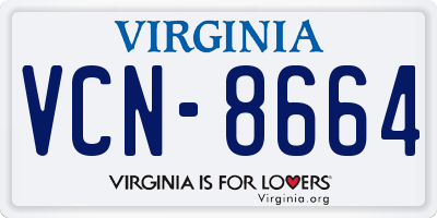 VA license plate VCN8664