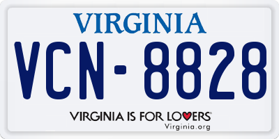 VA license plate VCN8828