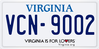 VA license plate VCN9002