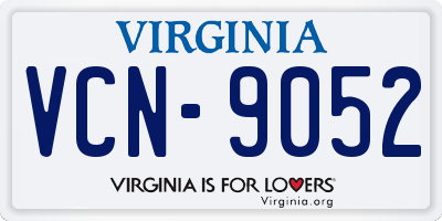 VA license plate VCN9052