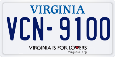 VA license plate VCN9100