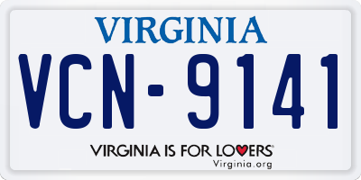 VA license plate VCN9141