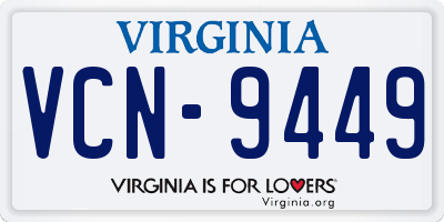 VA license plate VCN9449