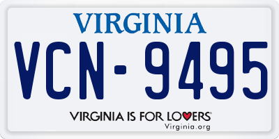 VA license plate VCN9495