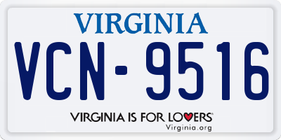 VA license plate VCN9516