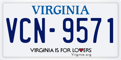 VA license plate VCN9571