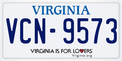 VA license plate VCN9573
