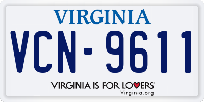 VA license plate VCN9611