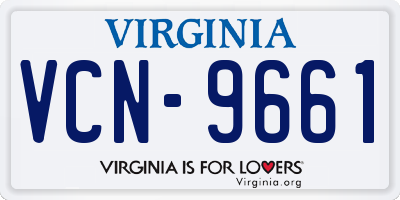 VA license plate VCN9661