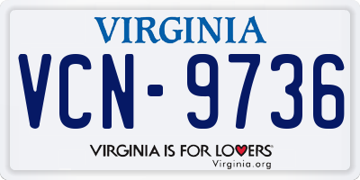 VA license plate VCN9736