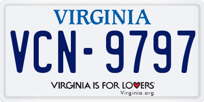 VA license plate VCN9797