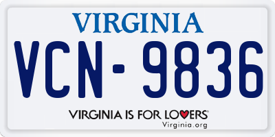 VA license plate VCN9836