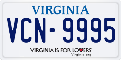 VA license plate VCN9995