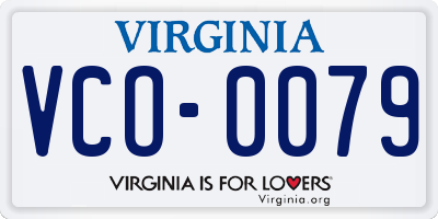 VA license plate VCO0079