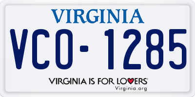 VA license plate VCO1285
