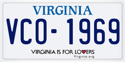 VA license plate VCO1969