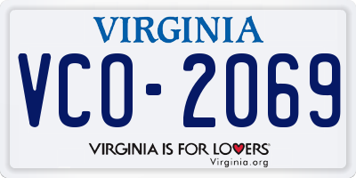 VA license plate VCO2069