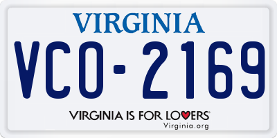 VA license plate VCO2169