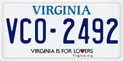 VA license plate VCO2492