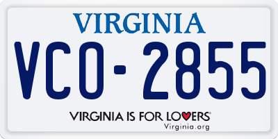 VA license plate VCO2855