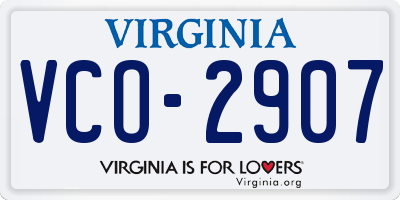 VA license plate VCO2907
