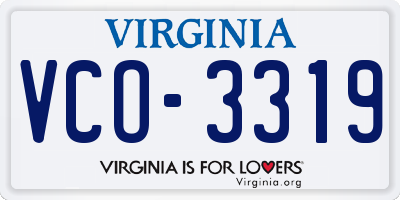 VA license plate VCO3319