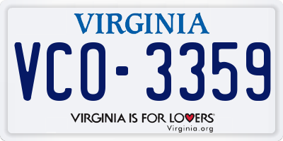 VA license plate VCO3359