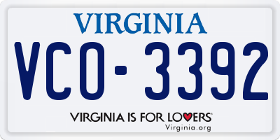 VA license plate VCO3392
