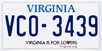 VA license plate VCO3439