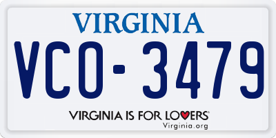 VA license plate VCO3479