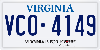 VA license plate VCO4149