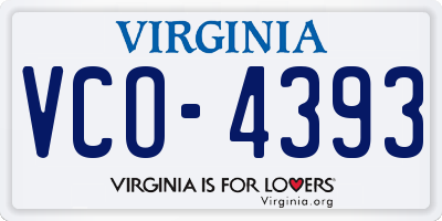 VA license plate VCO4393
