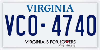 VA license plate VCO4740