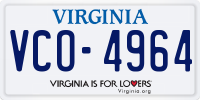 VA license plate VCO4964
