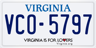 VA license plate VCO5797