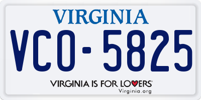 VA license plate VCO5825