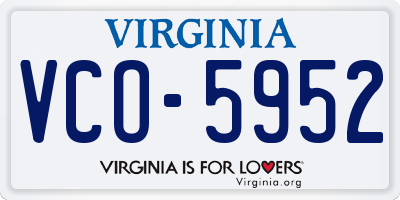 VA license plate VCO5952