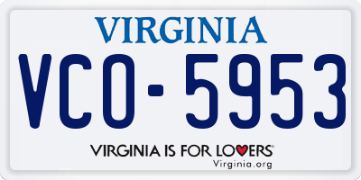 VA license plate VCO5953