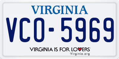 VA license plate VCO5969