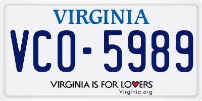 VA license plate VCO5989