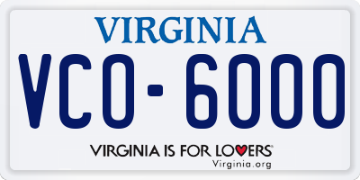 VA license plate VCO6000