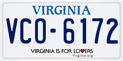 VA license plate VCO6172