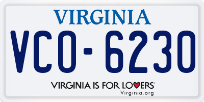VA license plate VCO6230