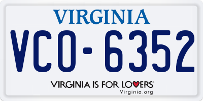 VA license plate VCO6352