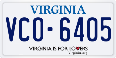 VA license plate VCO6405