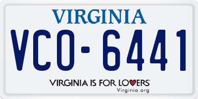 VA license plate VCO6441