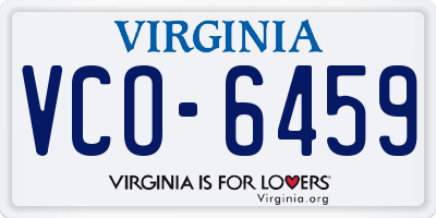 VA license plate VCO6459