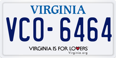 VA license plate VCO6464