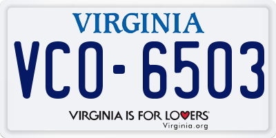 VA license plate VCO6503
